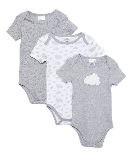 Gray Heather Cloud Bodysuit Set - Infant | Zulily