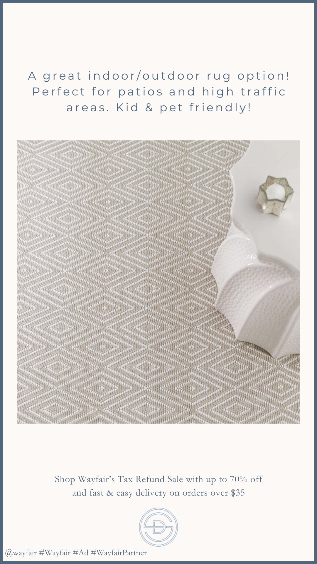 A great indoor / outdoor rug option! Perfect for patios and high traffic space. This is a great option for a kid & pet friendly rug! Shop Wayfair’s Tax Refund Sale with up to 70% off and fast & easy delivery on orders over $35

@wayfair #Wayfair #Ad #WayfairPartner 

Grandmillennial porch | outdoor furniture | patio furniture | outdoor rug | patio inspo

#LTKSaleAlert #LTKHome