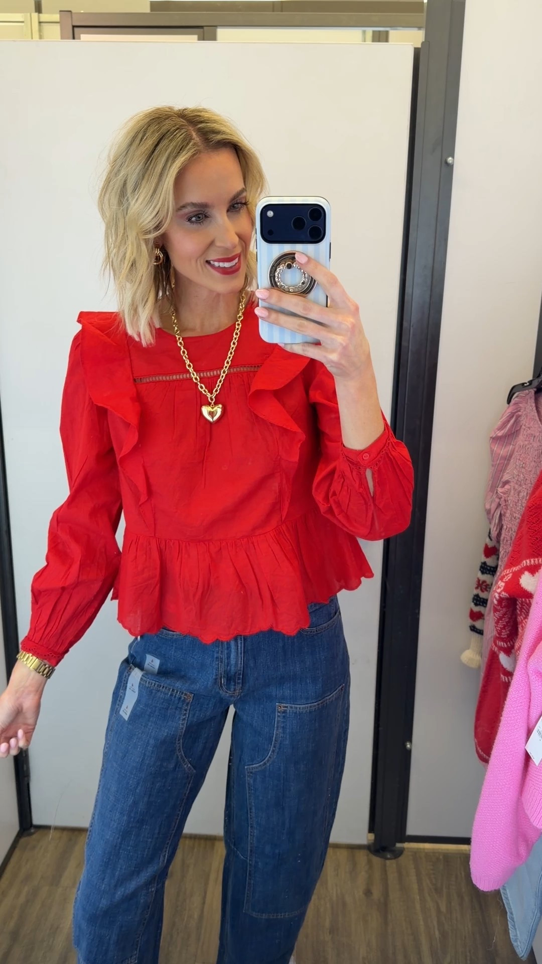 Old navy red peplum top!
