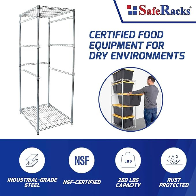 5-Tier Steel Storage Bin Rack – Maximize Space, Declutter, Organization, NSF Certified, Zinc Pl... | Amazon (US)