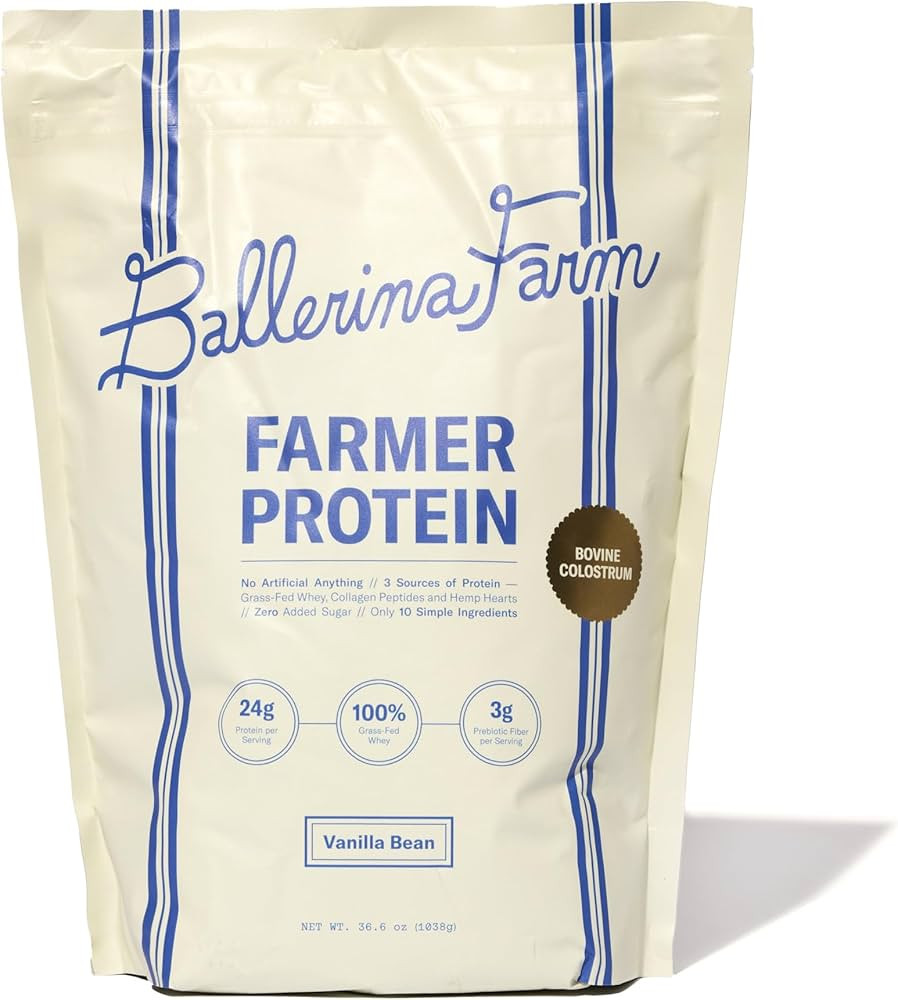 Ballerina Farm Grass Fed Whey Protein Powder, Vanilla Bean, 24g Protein with Collagen Peptides, B... | Amazon (US)