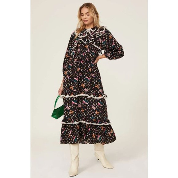 Hofmann Copenhagen Bea Floral Long Sleeve Dress Black Women's Size 42 / US XL | Poshmark