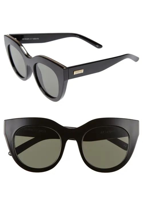 Le Specs Air Heart 51mm Sunglasses in Black/Gold at Nordstrom | Nordstrom