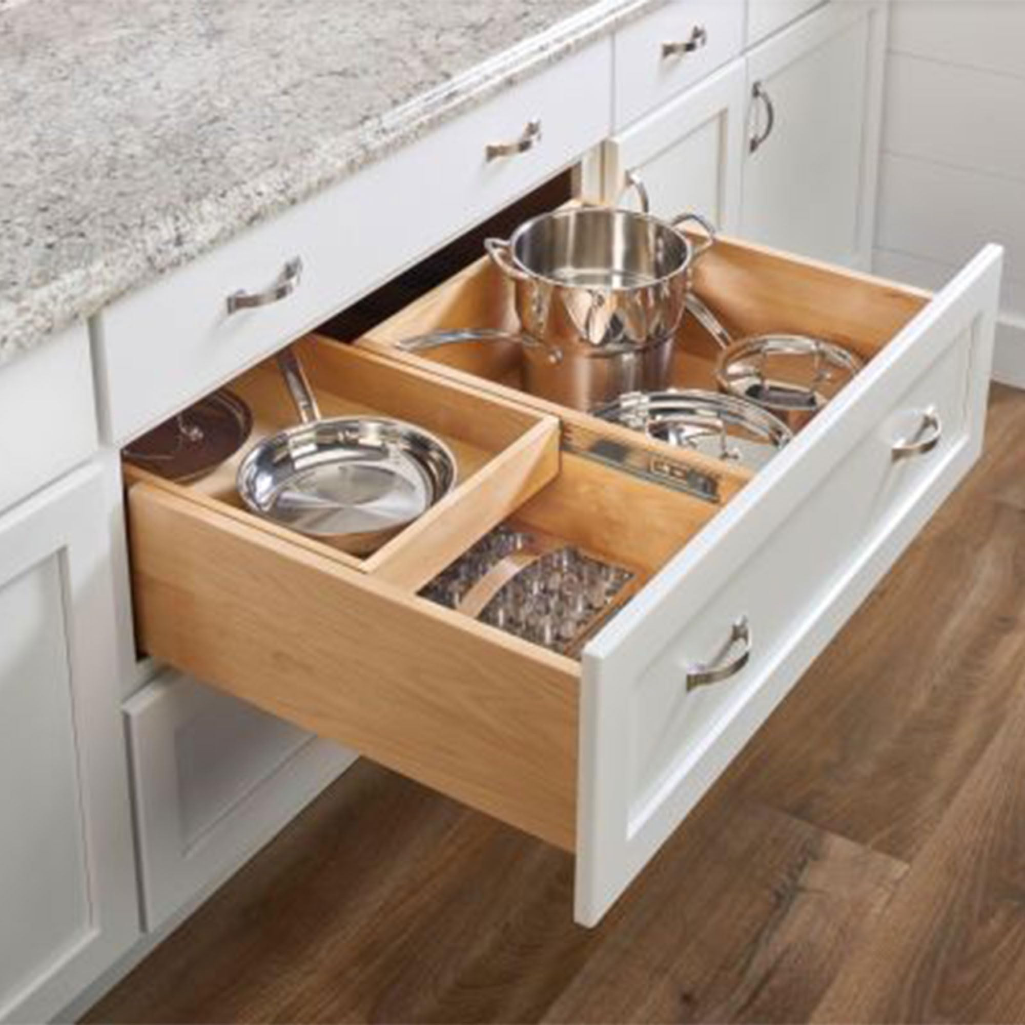 Rev-A-Shelf 4WTCDD-36HSC-1 33 Inch Wide 2 Tiered Kitchen Utensil & Cutlery Pullout Deep Drawer Tr... | Amazon (US)