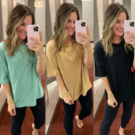 These #target tees are perfect to wear with leggings! Remind me of the aerie oversized boyfriend tees. $12 — give me all the colors ✨ comment, dm or check stories for links ✌️ 
.
#targetstyle #targetfinds #targetfashion #sharemytargetstyle #leggings #momstyle #styleover30 

#LTKunder50 #LTKsalealert #LTKFind