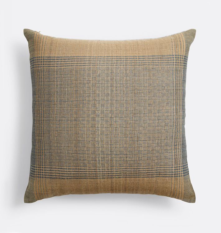 Plaid Handspun Raw Silk Pillow Cover | Rejuvenation