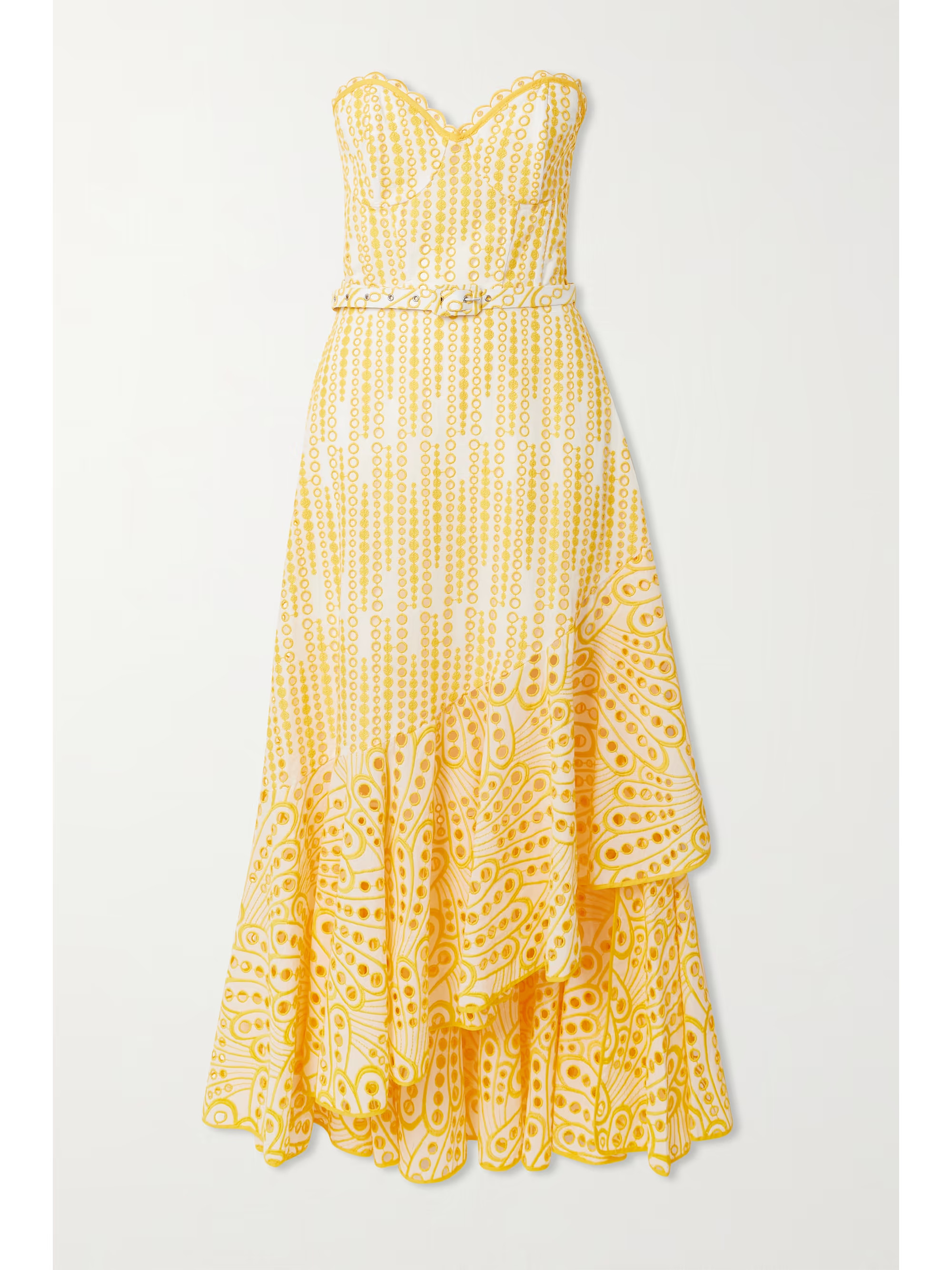 Aurora strapless asymmetric broderie anglaise cotton-blend maxi dress | NET-A-PORTER APAC