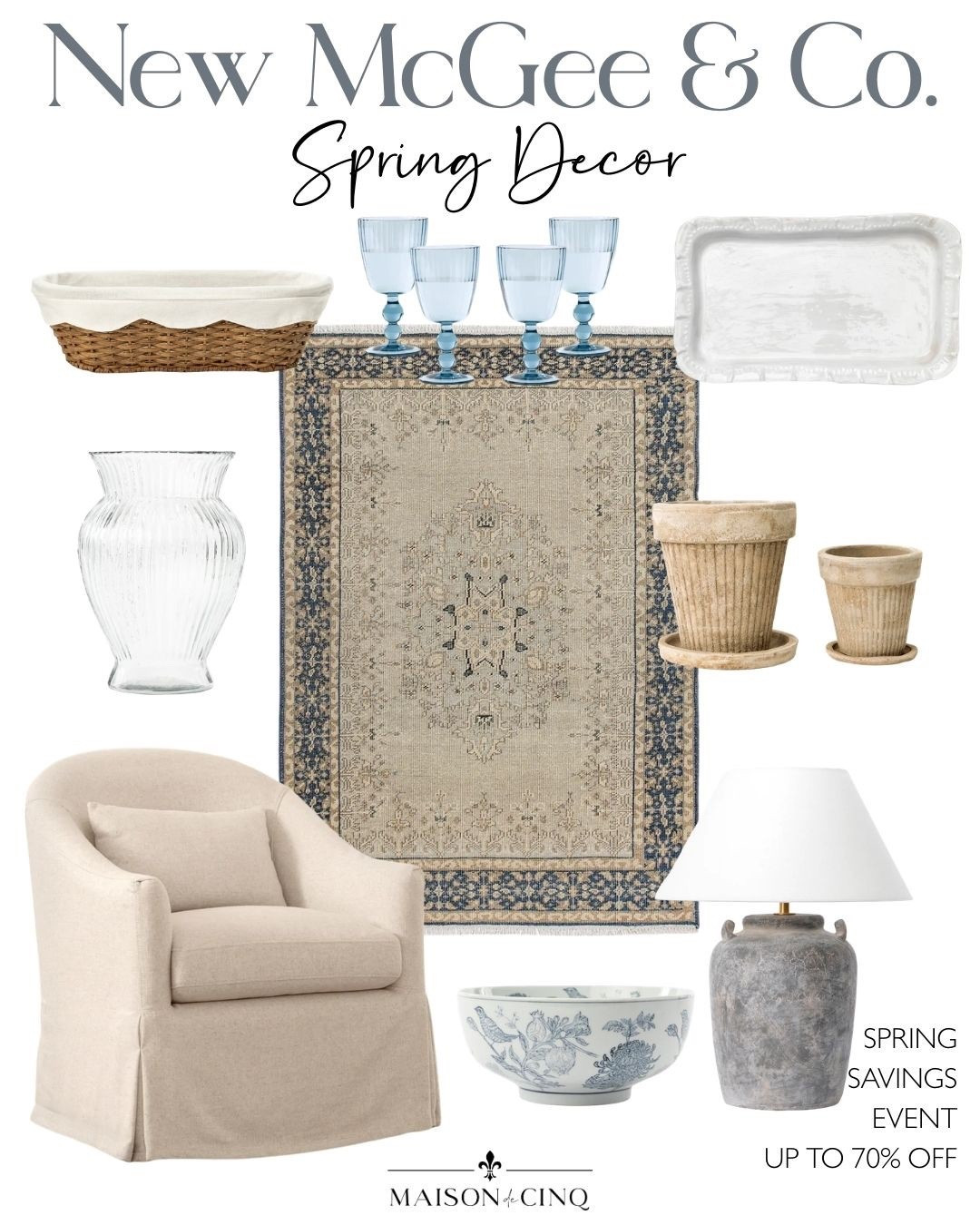 The new McGee spring line is GORGEOUS!! Some on sale now too!

Home decor, spring decor, spring refresh, area rug, armchair, table lamp, kitchen decor, tabletop, vase, tray 

#LTKHome