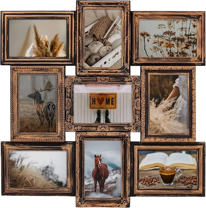 J.M.Deco Picture Frame Sets For Wall, 9 Opening Picture Frames Collage, 6 x 4 Collage Picture Fra... | Amazon (CA)