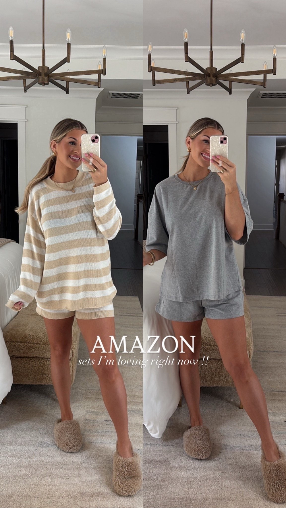 Comfy Amazon sets! The one on the right is the perfect sleep set if you’re a T-shirt girl! 🤍 I’m wearing a medium in the striped one and a large in the grey one! 🫶🏼




Fall outfits women, matching set, loungewear, affordable, Amazon, stripe, shorts, sidneymarieduke

#LTKootd #LTKSeasonal