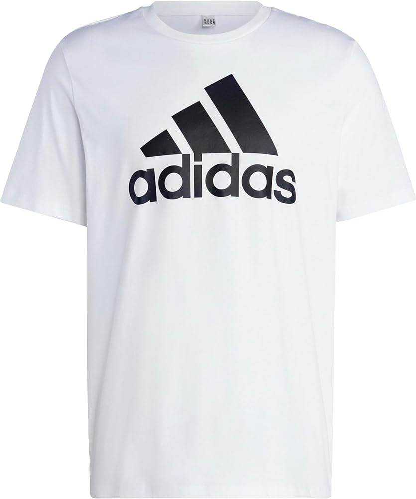adidas Camiseta Essentials Single Jersey de 3 rayas para hombre, Blanco/Negro/Gris/Kiwi/Azul mari... | Amazon (US)