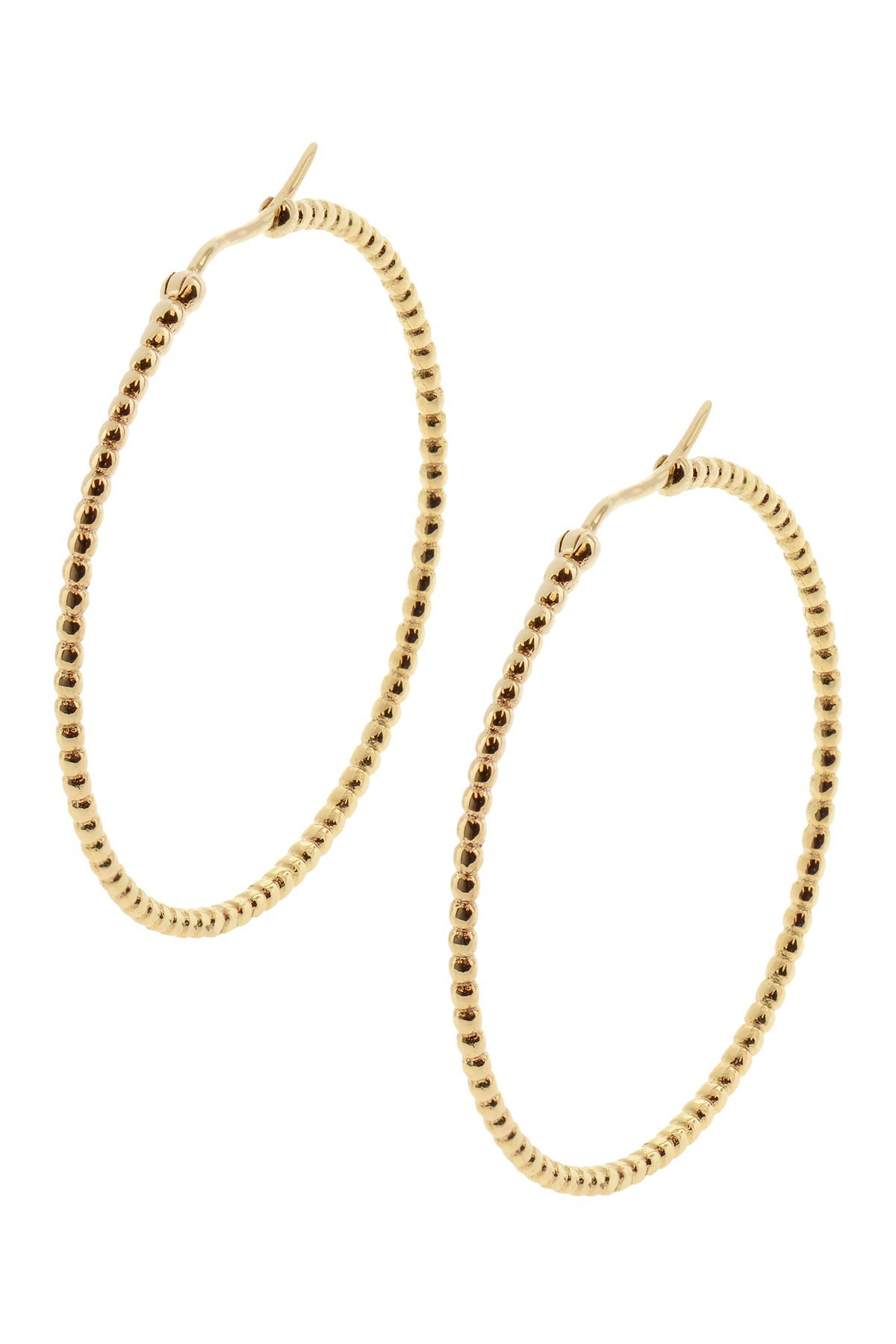 Bony Levy14K Yellow Gold Ridged 35mm Hoop Earrings | Nordstrom Rack
