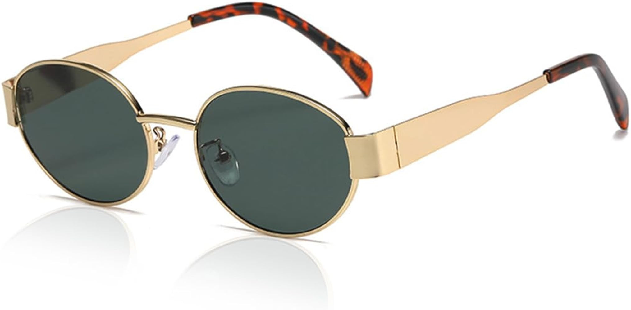Oval Sunglasses Women's Trendy Metal Sunglasses Classic Retro Sunglasses UV400 | Amazon (UK)