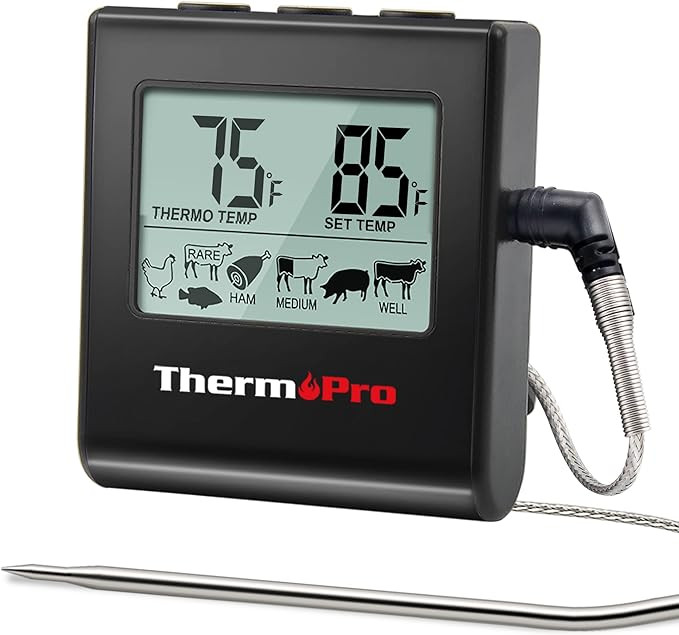 ThermoPro TP16 Large LCD Digital Meat Thermometer for Cooking, Smoking, Grilling, BBQ Food Thermo... | Amazon (US)