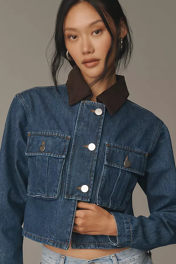 Ethan Crop Denim Jacket | Anthropologie (US)