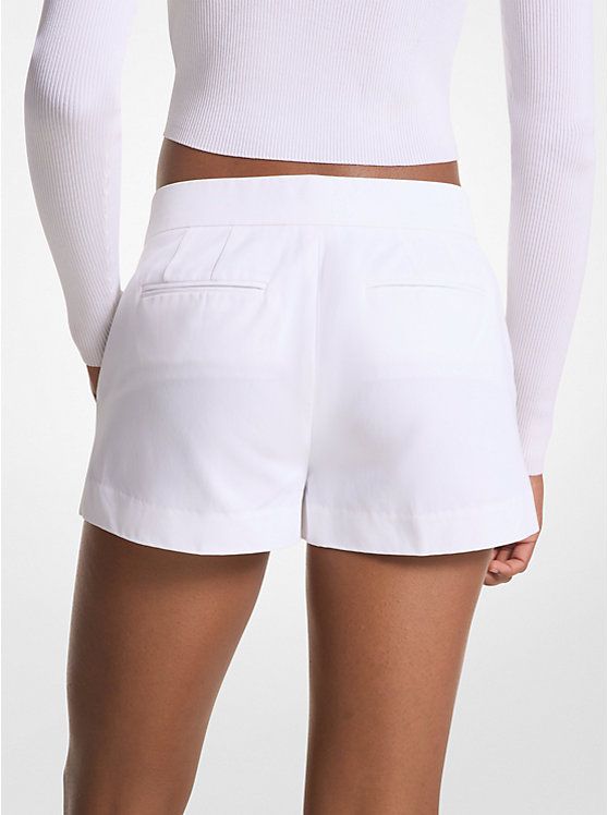 Cotton Blend Twill Shorts | Michael Kors US