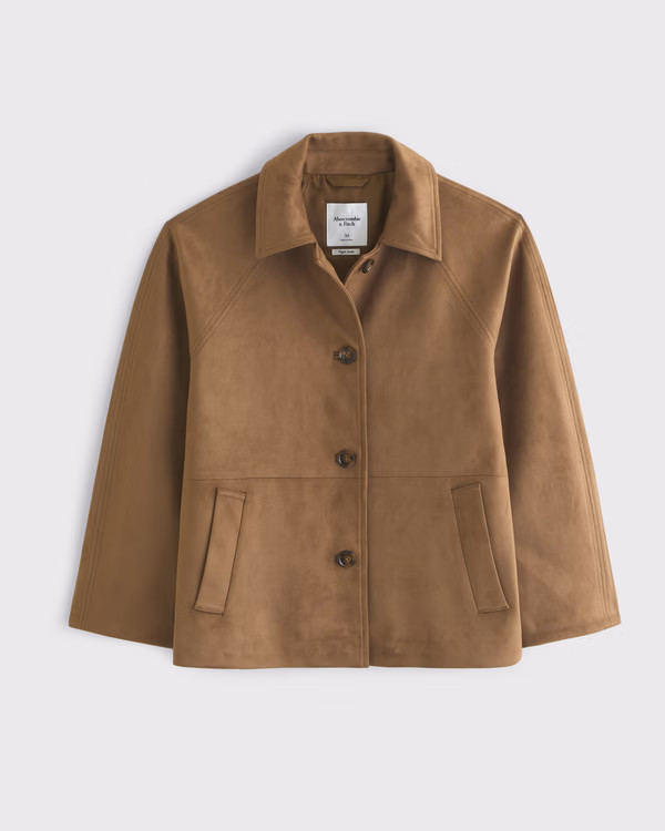 Women's Classic Vegan Suede Jacket | Women's Coats & Jackets | Abercrombie.com | Abercrombie & Fitch (US)