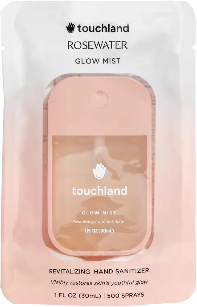 Touchland Glow Mist Revitalizing Hand Sanitizer Spray, Rosewater scented, 1FL. OZ. Travel Size | Amazon (US)
