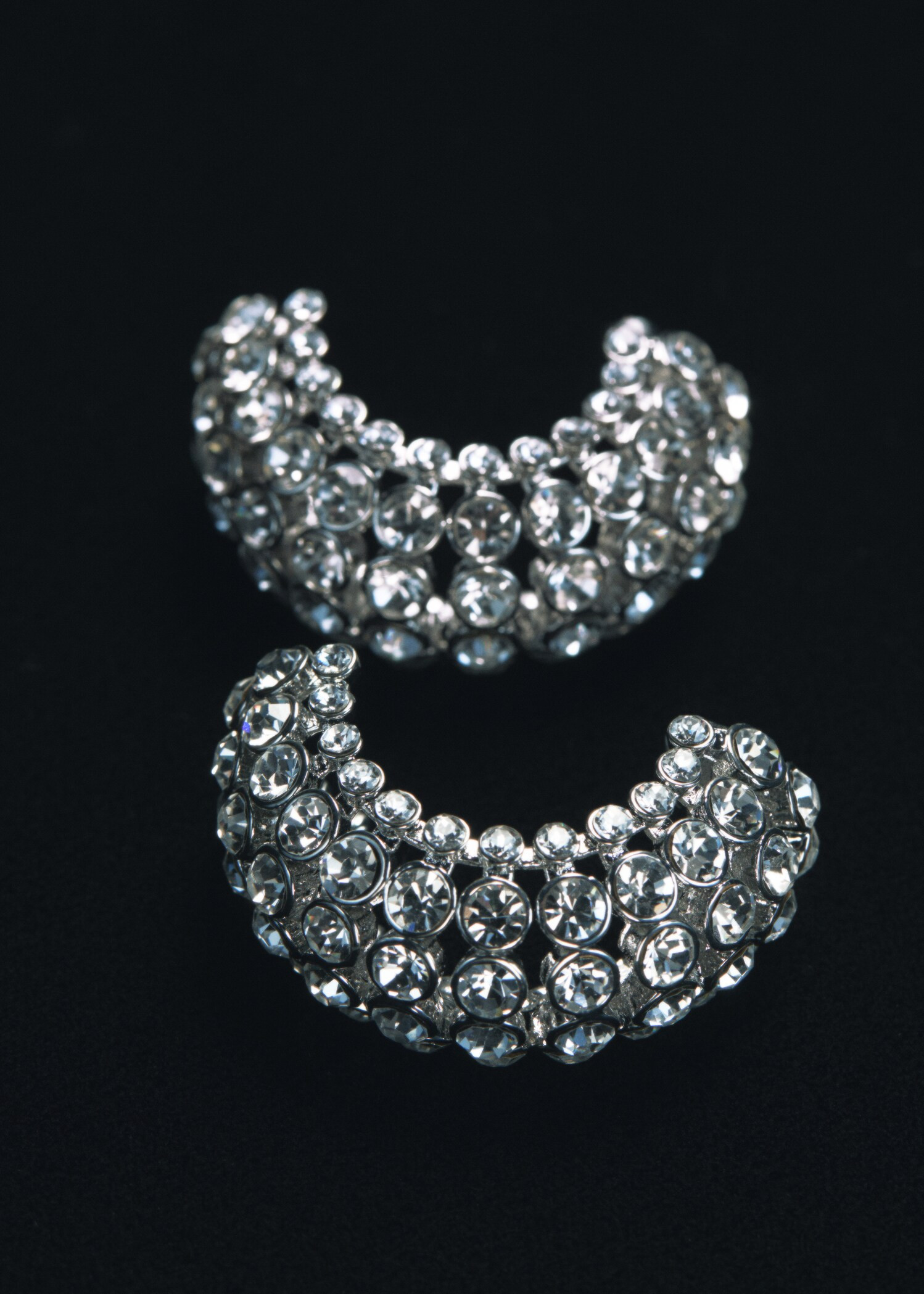 Semi-ring crystal earrings - Women | MANGO United Kingdom | MANGO (UK)