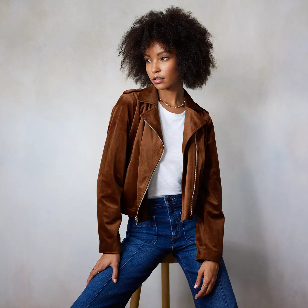 Women's LC Lauren Conrad Suede Moto Jacket | Kohl's