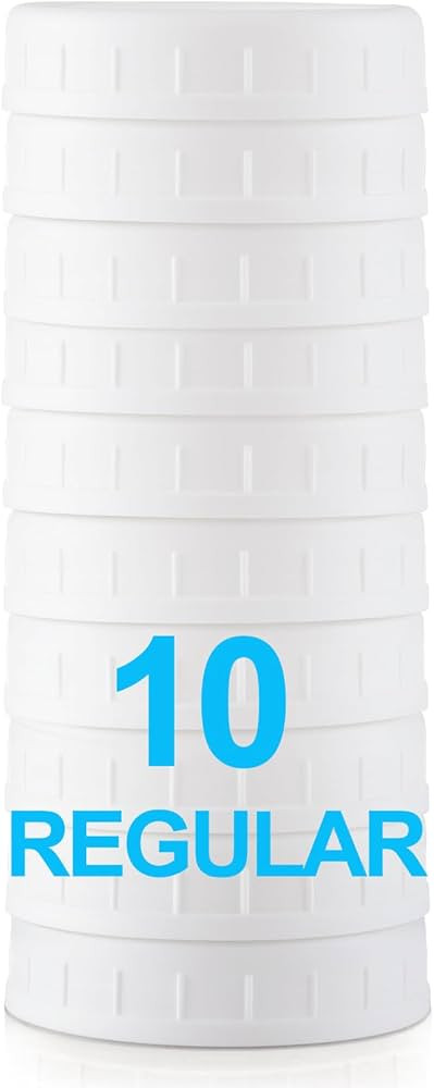 AOZITA 10 Pack REGULAR Mouth Mason Jar Lids for Ball, Kerr and More - White Plastic Storage Caps ... | Amazon (US)
