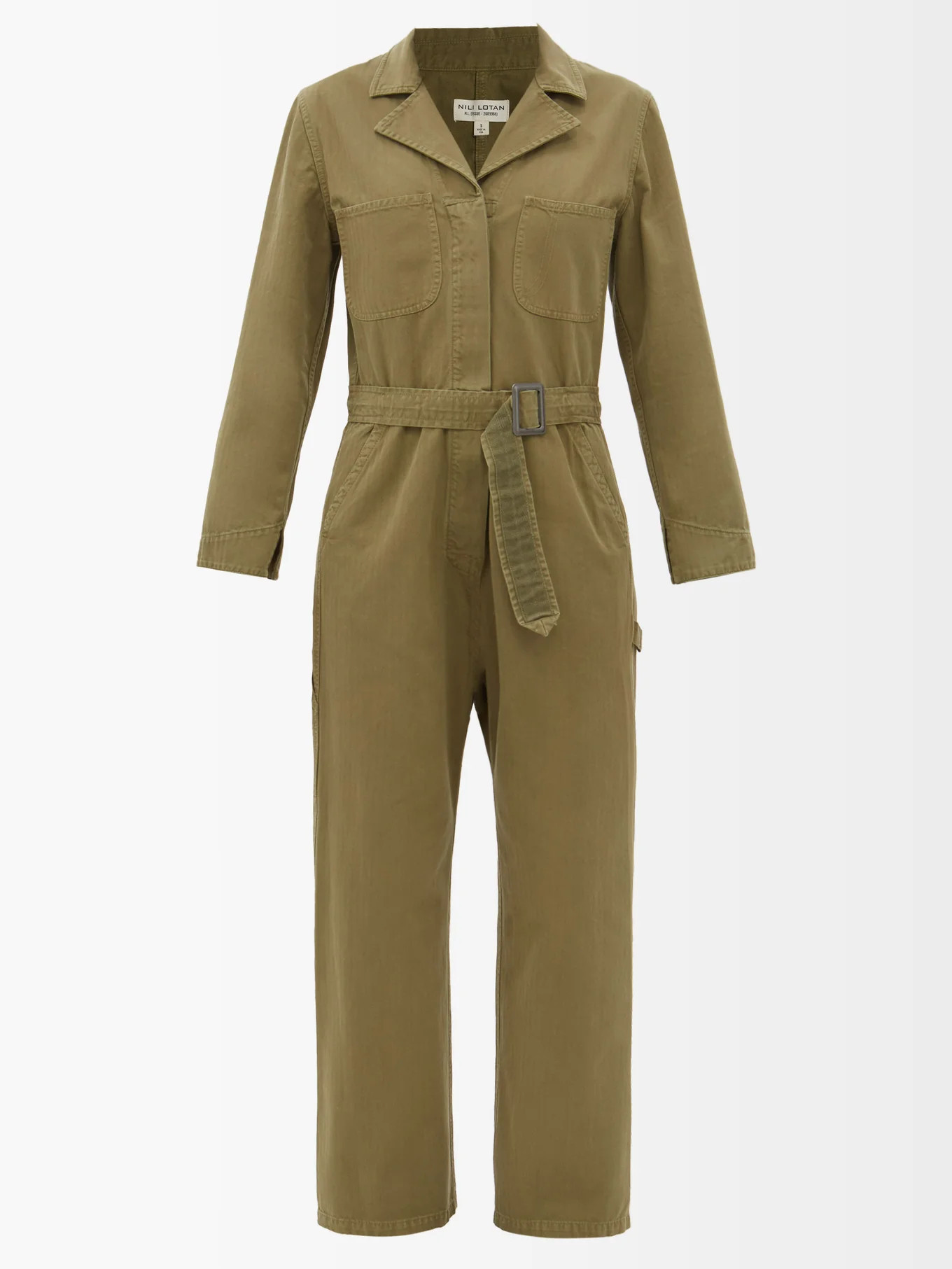 Marie belted cotton-twill jumpsuit | Matches (UK)