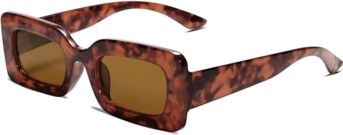 SOJOS Retro 90s Nude Rectangle Sunglasses Womens Mens Trendy Chunky Glasses | Amazon (US)