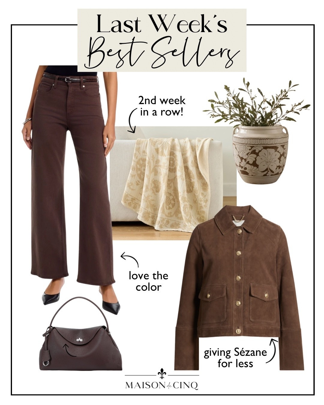 Last week’s best sellers include a chic suede jacket that looks like sezane for less, the cutest brown jeans perfect for fall, my fave vase, plus a great throw for half off, and more!

Home decor, fall decor, throw, fall fashion, fall jacket, fall outfit, fall handbag

#LTKSeasonal #LTKHome #LTKSaleAlert