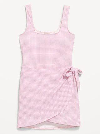 Pique Side-Tie Swim Dress | Old Navy (CA)