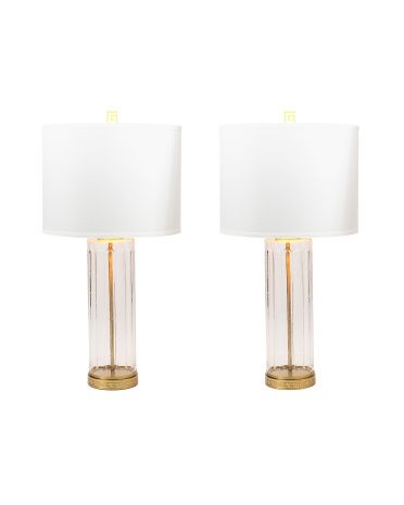 Set Of 2 34in Seeded Glass Table Lamps | TJ Maxx