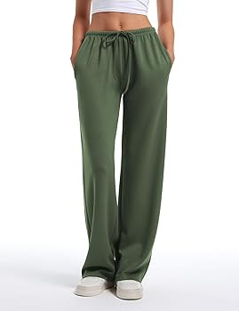 HeSaYep Women's Wide Leg Sweatpants Straight Leg Lowrise Sweat Pants Drawstring Elastic Low Waist... | Amazon (US)