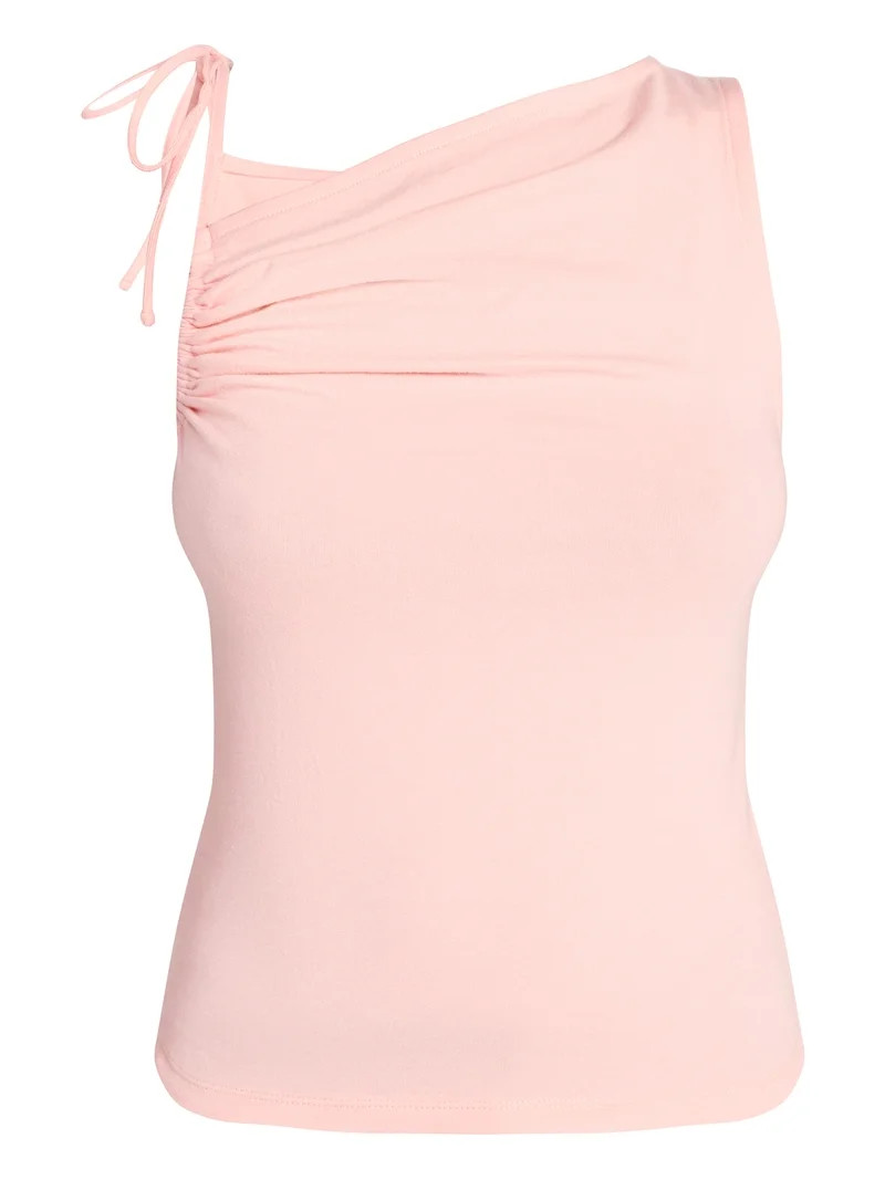 No Boundaries One Shoulder Ruched Top, Women\u2019s XXS-XXL | Walmart (US)