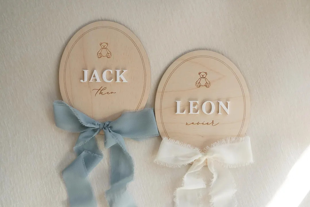 Newborn Birth Announcement Sign: Wooden Hospital Keepsake With Bow for Baby Boy - Etsy | Etsy (US)