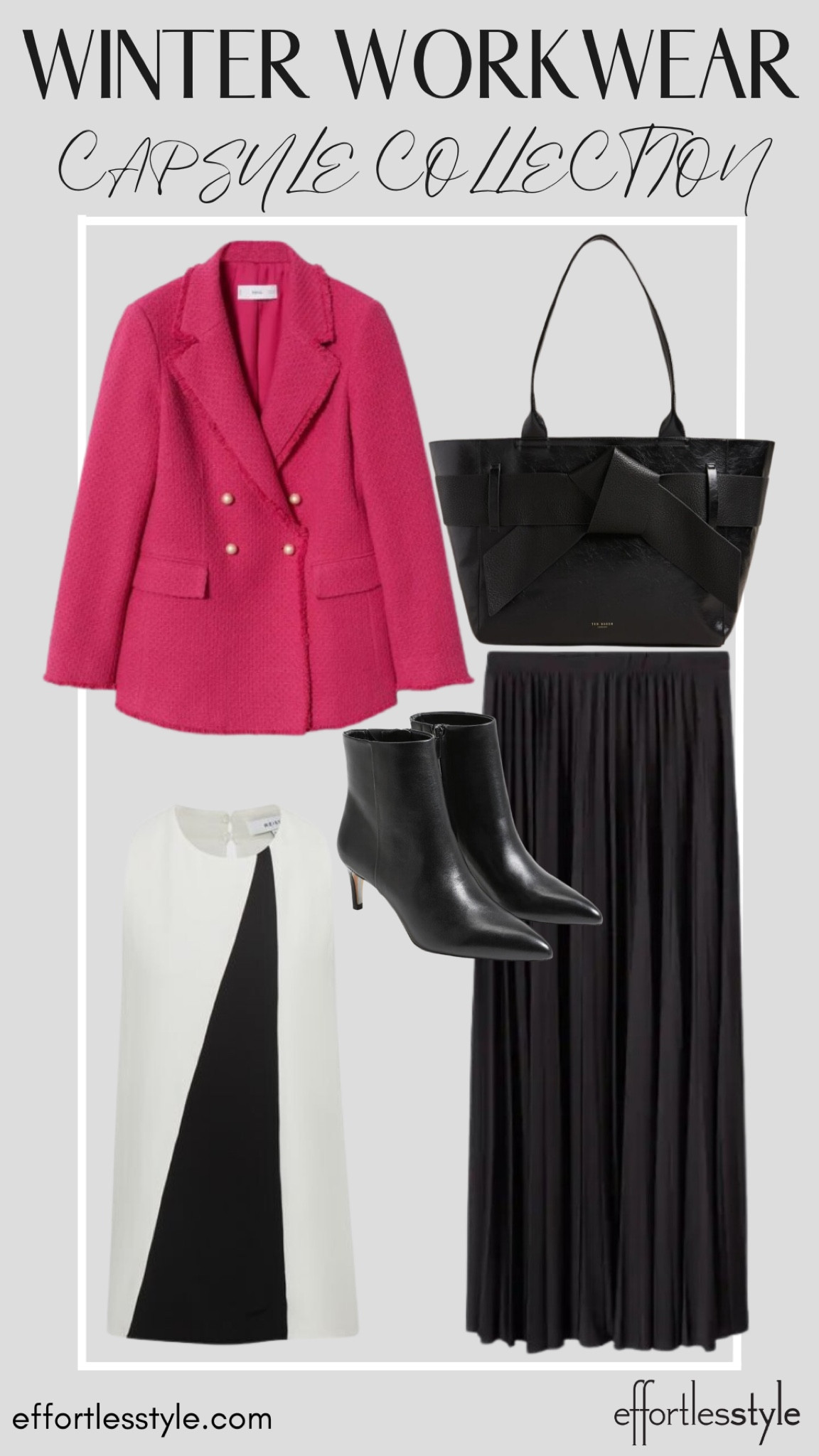 Statement Blazer +  Sleeveless Blouse + Long Skirt
🖤🤍💗

#LTKworkwear #LTKSeasonal #LTKstyletip