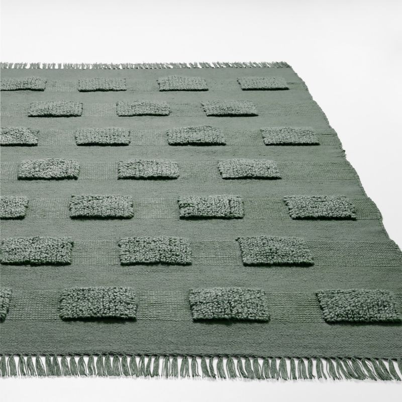 Gali Handwoven Green Textured Kids Rug | Crate & Kids | Crate & Barrel