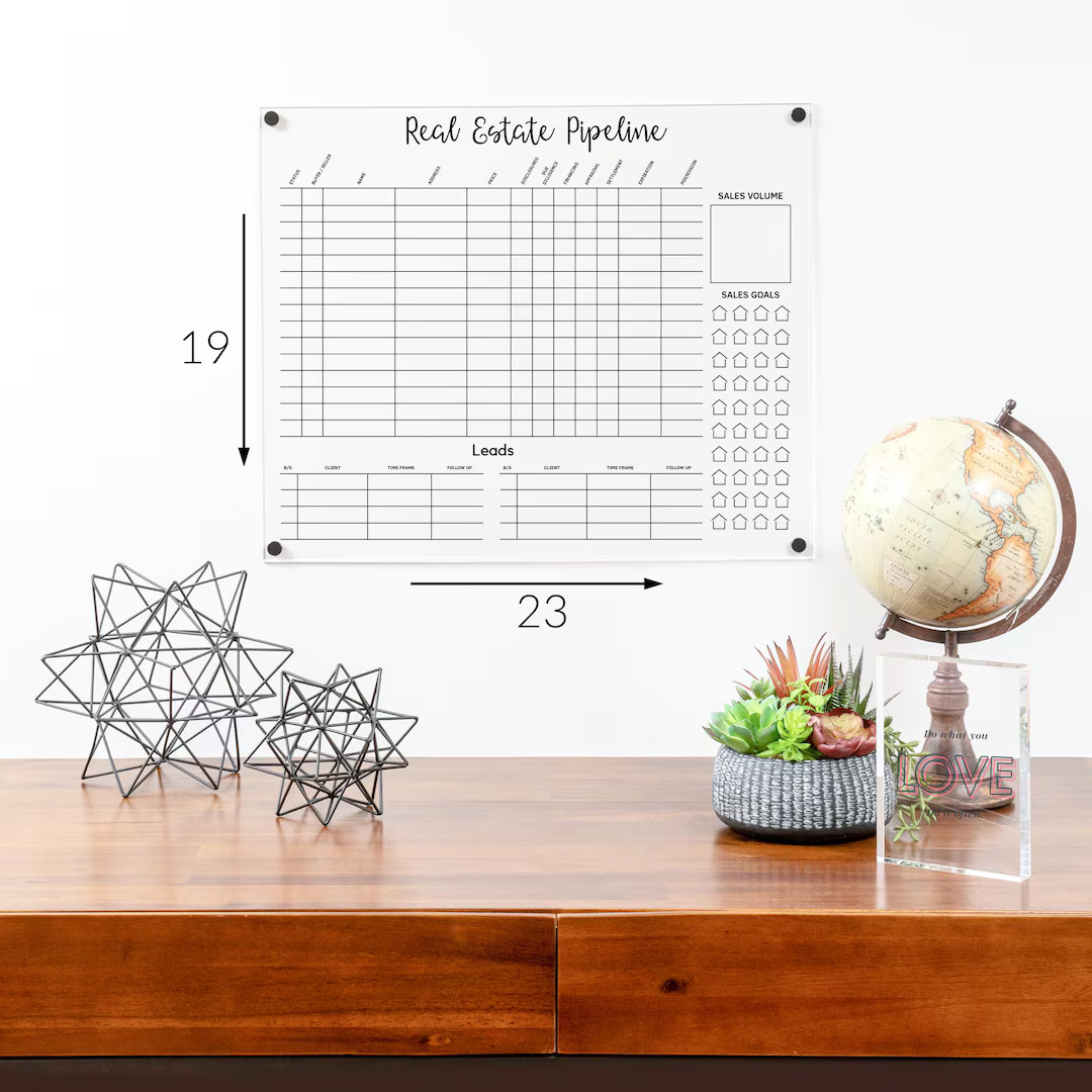 Real Estate Pipeline Board | Custom Clear Acrylic Board | Client Transaction Listing, Leads and S... | Etsy (US)