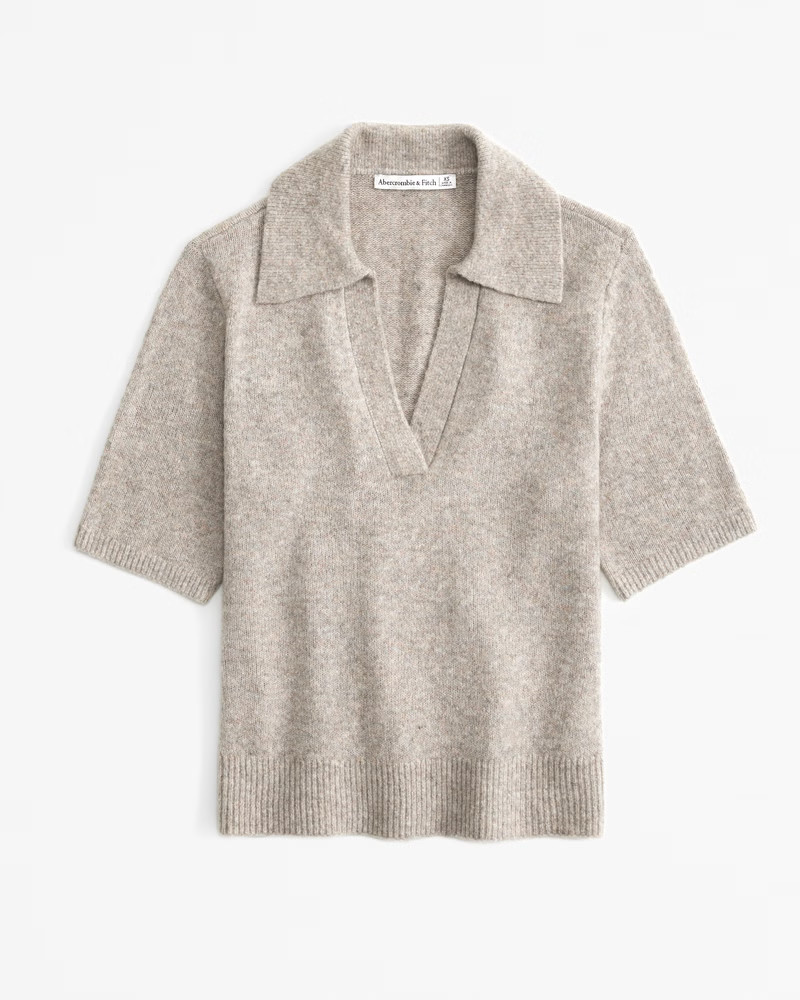 Women's Notch-Neck Sweater Tee | Women's Tops | Abercrombie.com | Abercrombie & Fitch (US)
