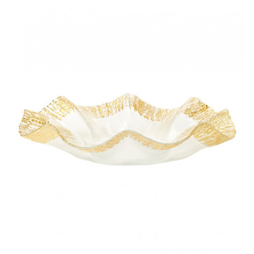 Vietri Rufolo Glass Gold Platter 13"D, 2"H | Gracious Style
