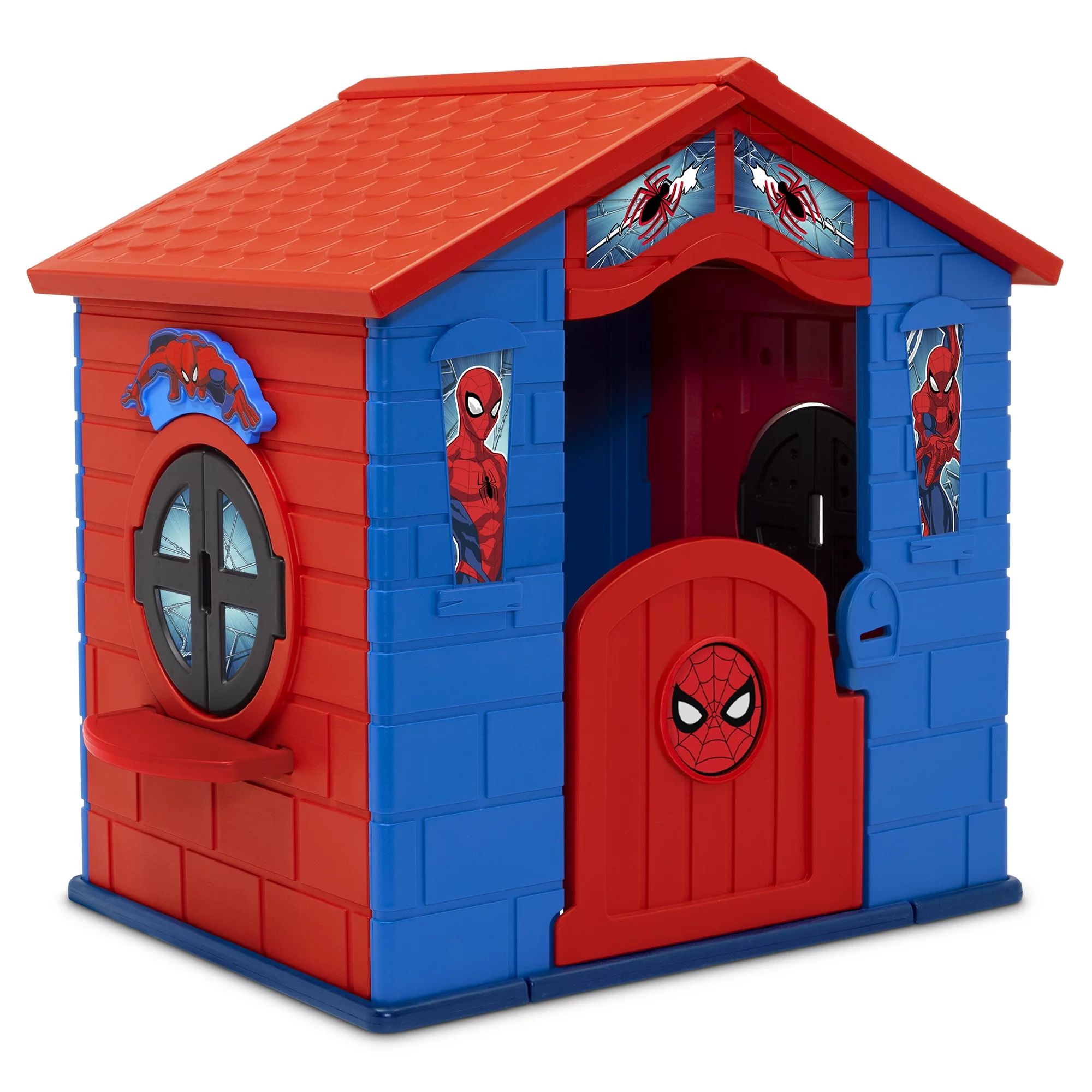 Marvel Spider-Man Plastic Indoor/Outdoor Playhouse with Easy Assembly by Delta Children, Blue/Red | Walmart (US)