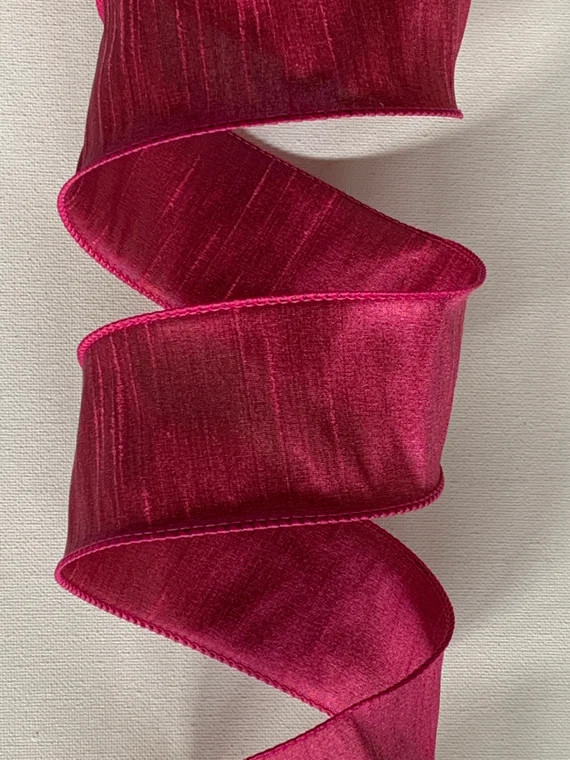 1.5 2.5 or 4 Fuchsia Dupioni Ribbon  Faux | Etsy | Etsy (US)