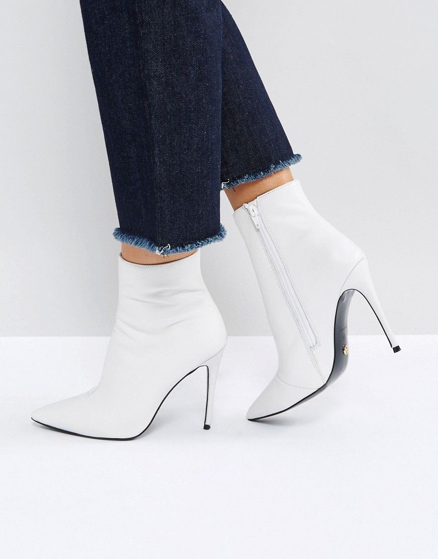 KG By Kurt Geiger Ride Leather Ankle Boots - White | ASOS US