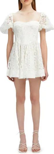 Kiah Eyelet Embroidered Corset Cotton Minidress | Nordstrom