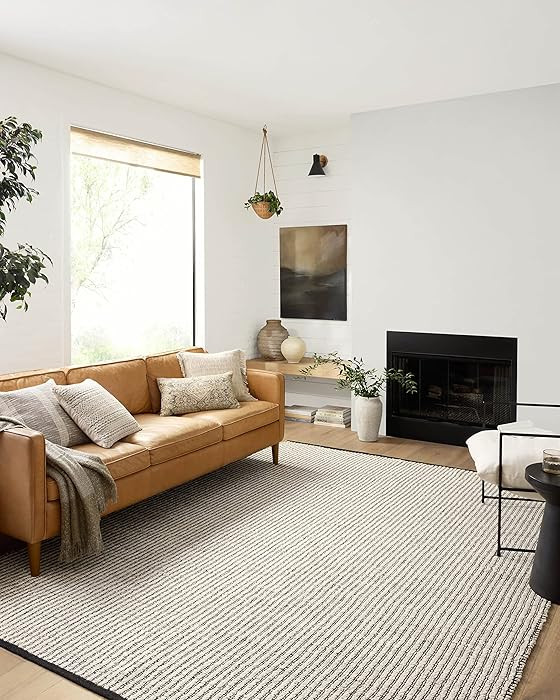 Loloi Angela Rose Colton Collection CON-02 Ivory/Black 9'-0'' x 12'-0'', .38" Pile Height, Area R... | Amazon (US)