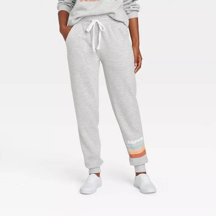 Women's Aspen Graphic Jogger Pants - Gray | Target