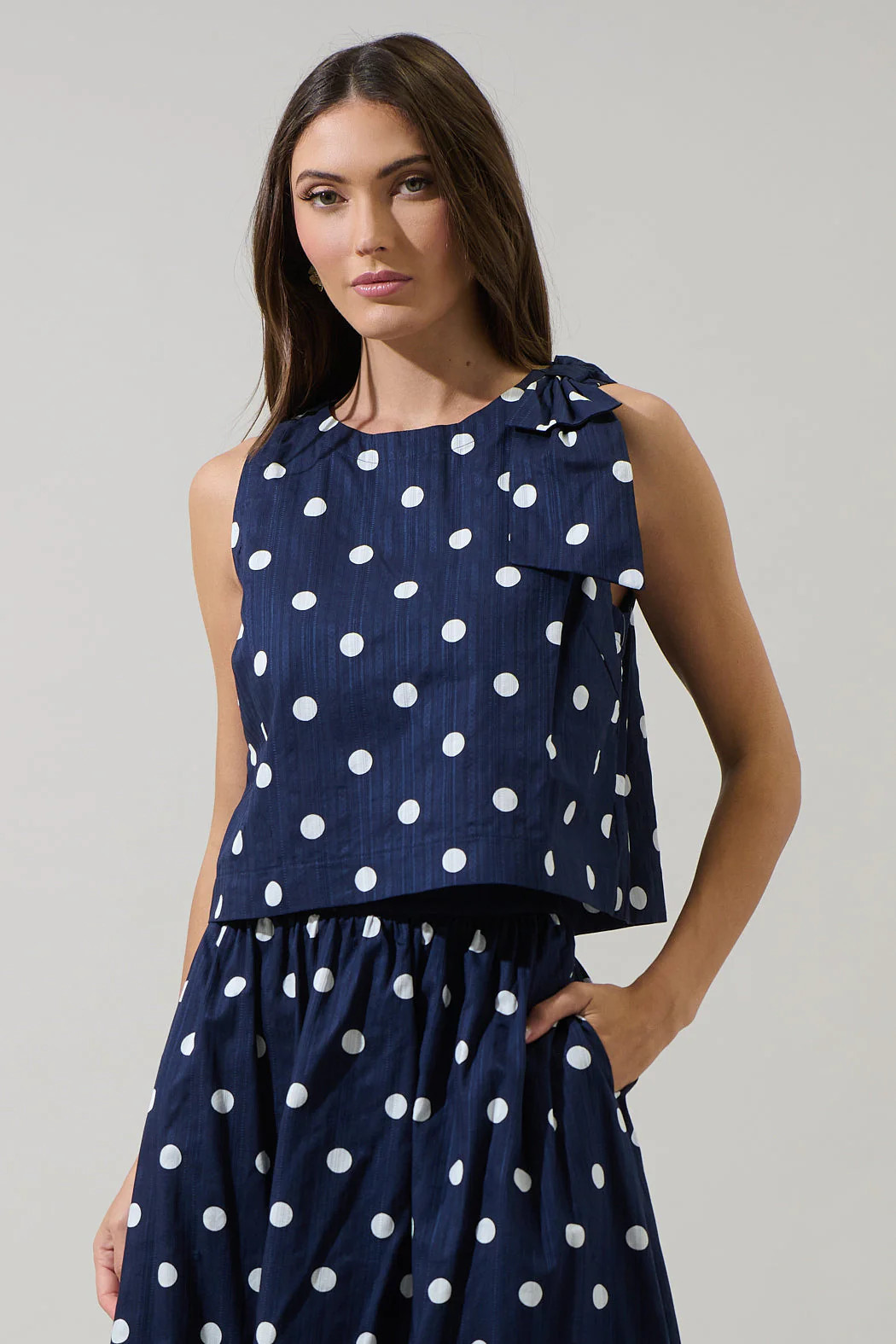 Caryn Polka Dot Sleeveless Top | Sugarlips
