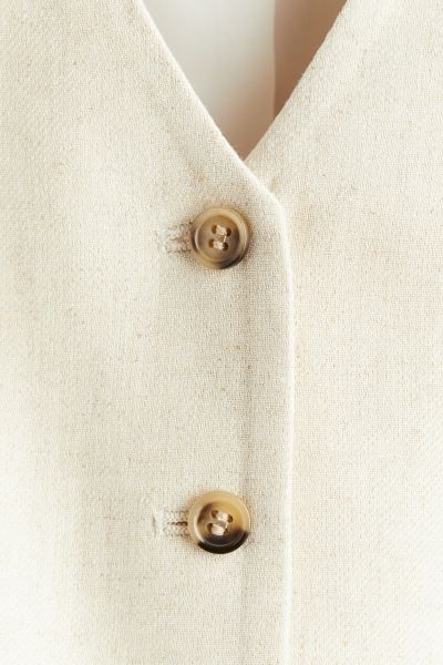 Linen-blend waistcoat - Hellbeige - Ladies | H&M DE | H&M (DE, AT, CH, NL, FI)