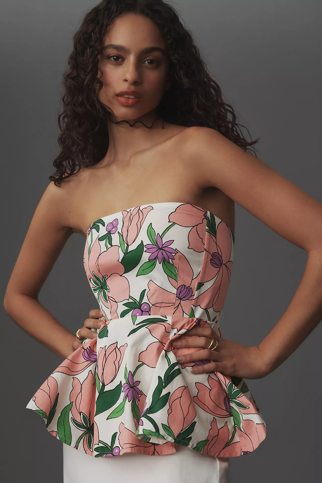 Banjanan Della Strapless Peplum Top | Anthropologie (US)