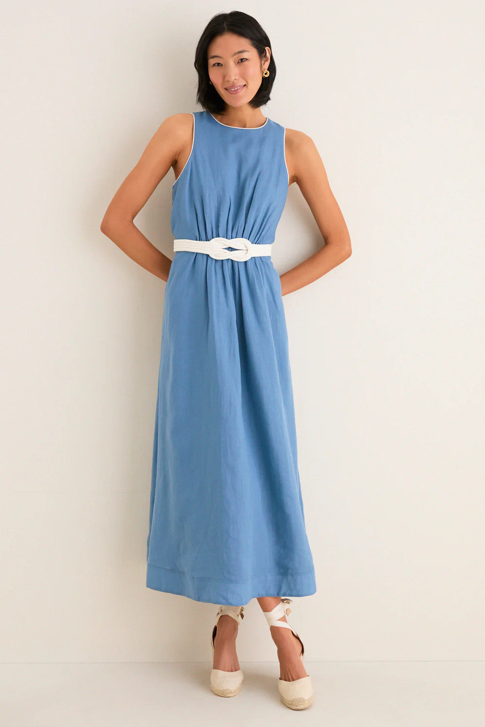 Provincial Blue Rope Belt Leonie Dress | Tuckernuck (US)