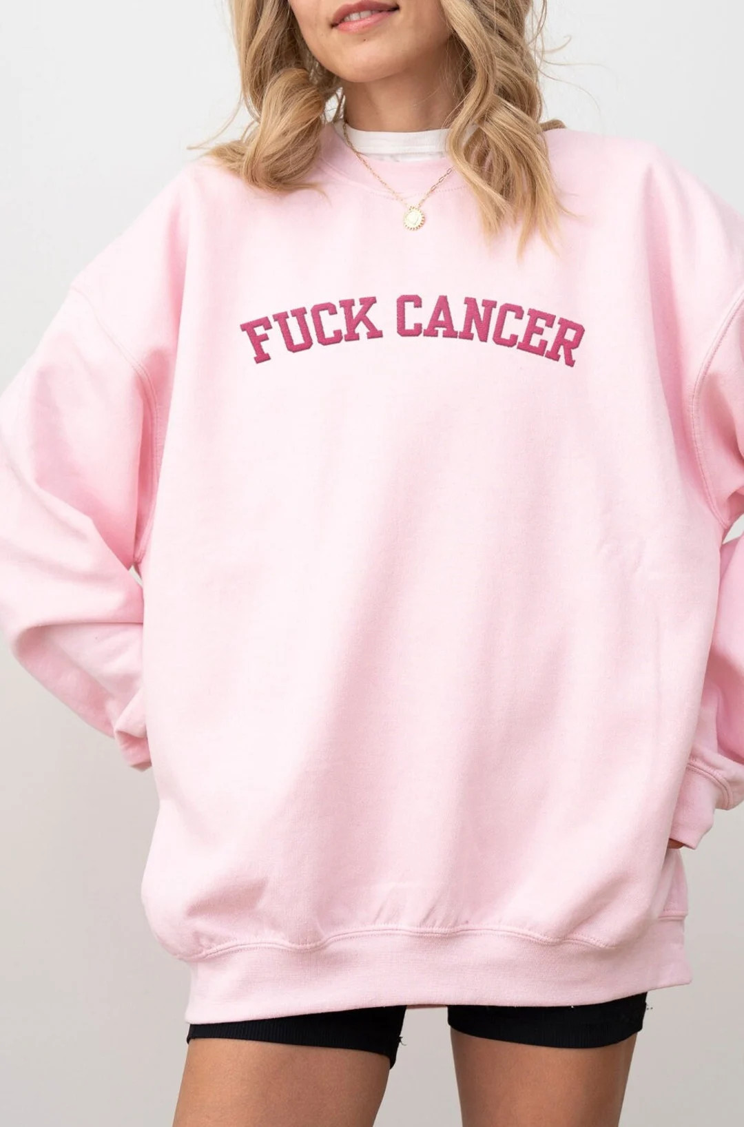 Embroidered Fuck Cancer Sweatshirt, Cancer Patient Gift, Chemotherapy Gift - Etsy | Etsy (US)