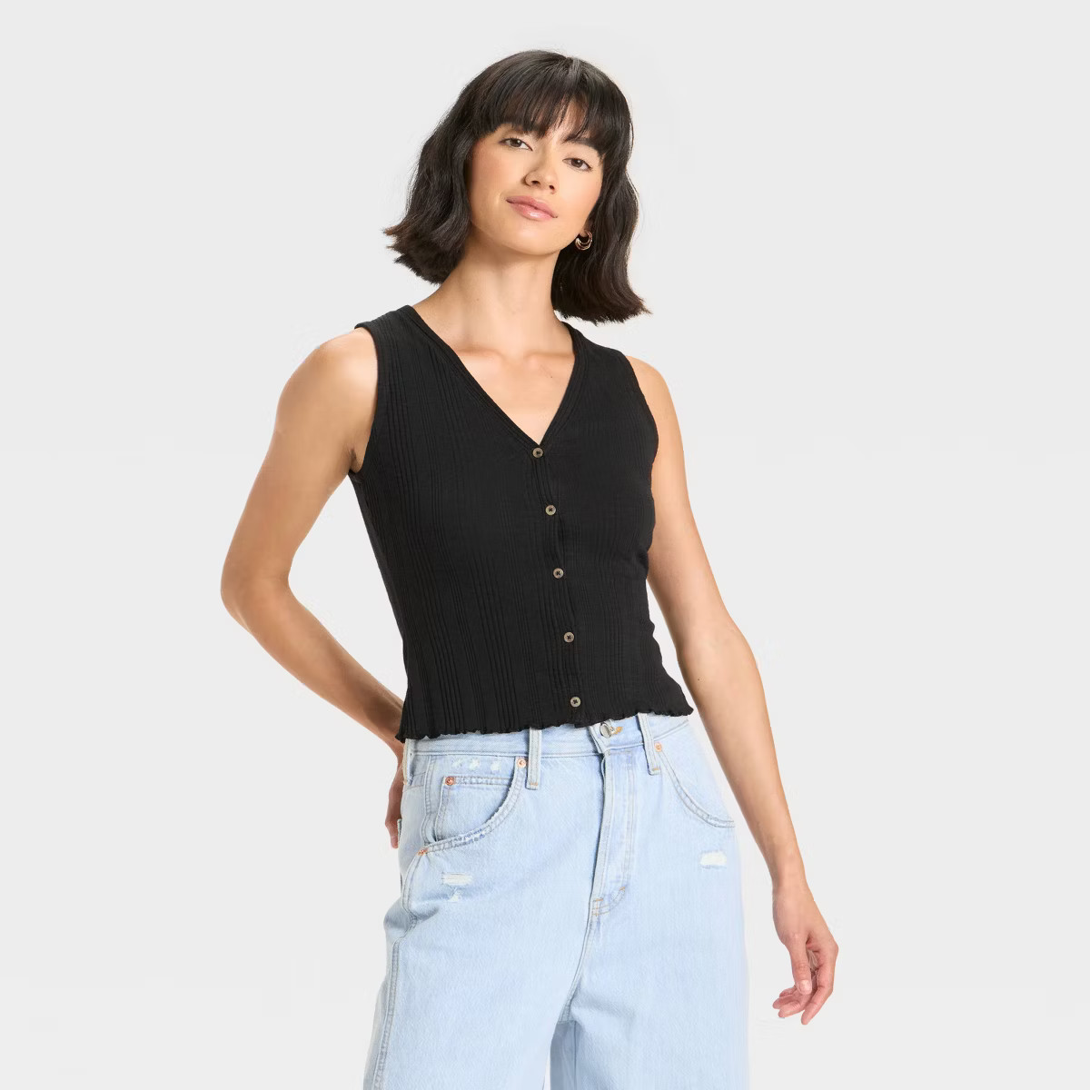 Women's Button-Front Knit Tank Top - Universal Thread™ | Target